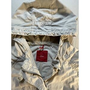 Oliver's Hooded Parka Utility Jacket Color Stone Full Length Full Zip SZ 6